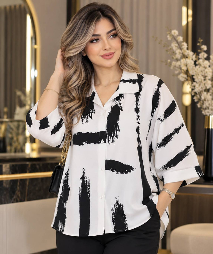 شومیز باکسی جنس الیزه گرم بالا
