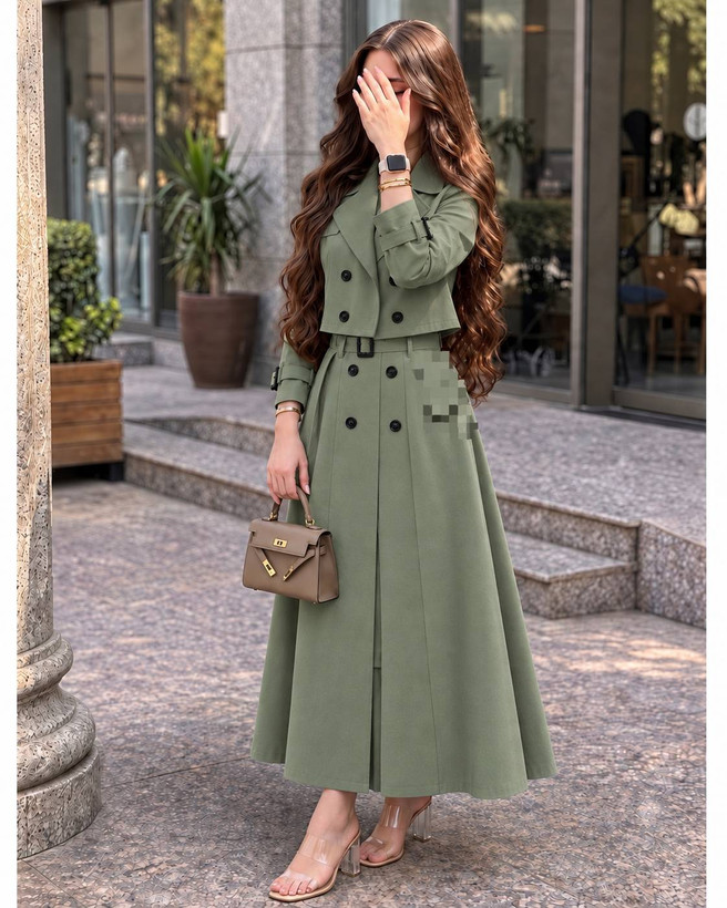 کت دامن نیلو جنس کتان پنبه درجه یک